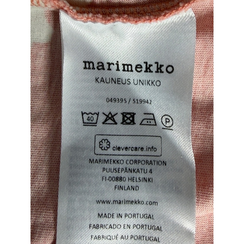 Marimekko Kauneus Unikko‎ Pink Floral Cotton Shift Dress 3/4 Sleeve 049395 - Picture 5 of 9